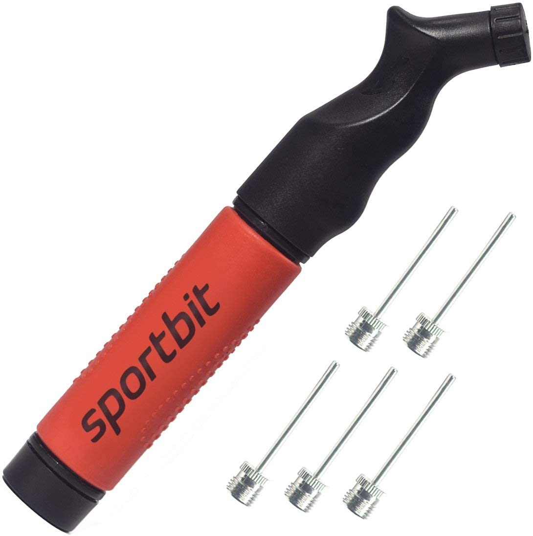 SPORTBIT Ball Pump Red with 5 needles - Push & Pull Inflating System